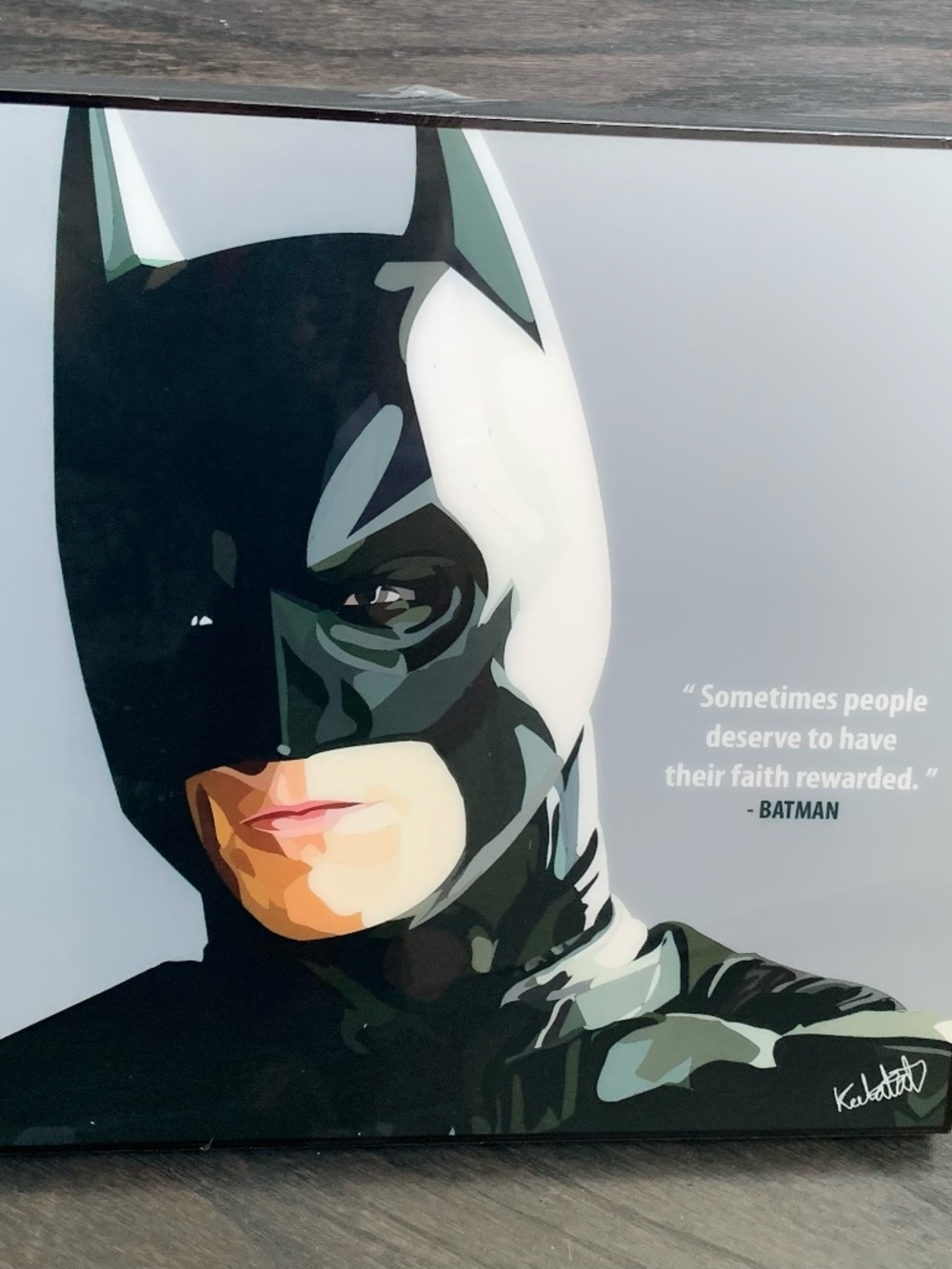 Wall Decoration Funny Pop Art Batman Poster w/Wooden Frame 10"x10" Keetatat
